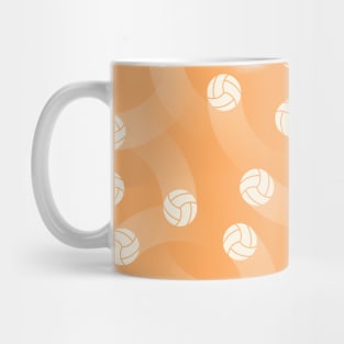 Volleyball balls on orange background Mug